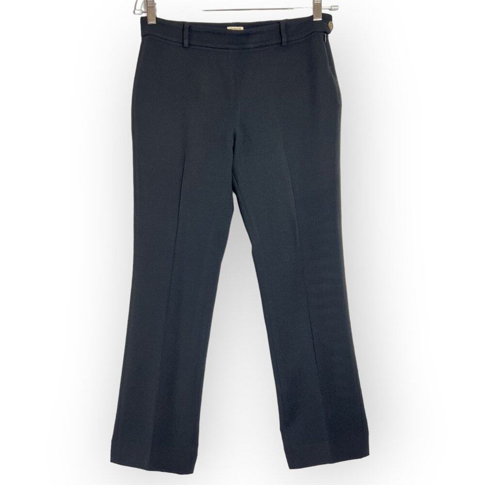 Agnona Wool Dress Pants Size 8 Black Tailored Trousers Straight Leg Italy EU 42